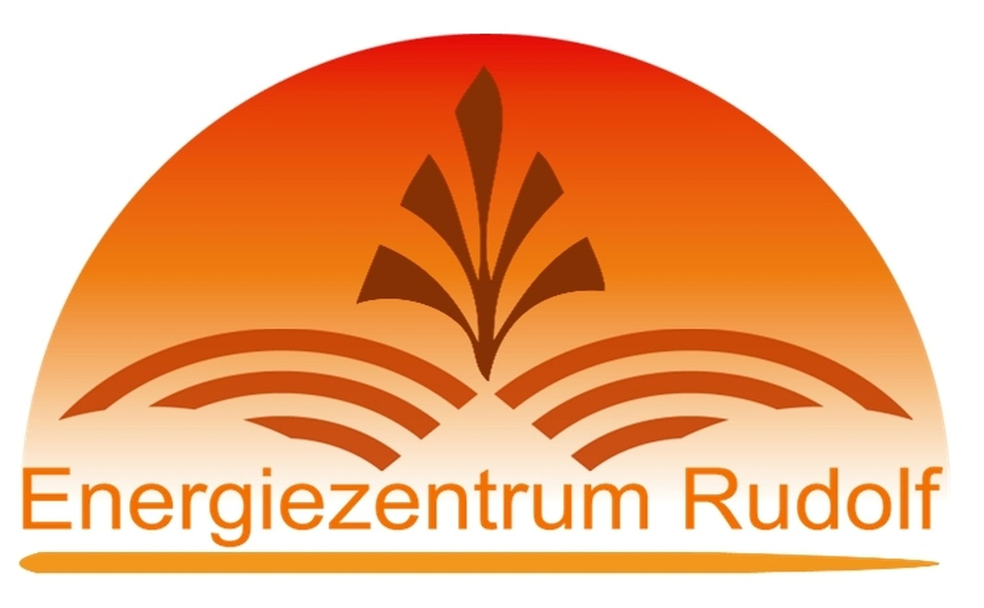 Logo Energiezentrum Rudolf - Blätter in Terracotta und Orange